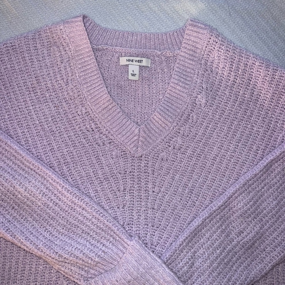 Nine West Lilac V-Neck Sweater for Women